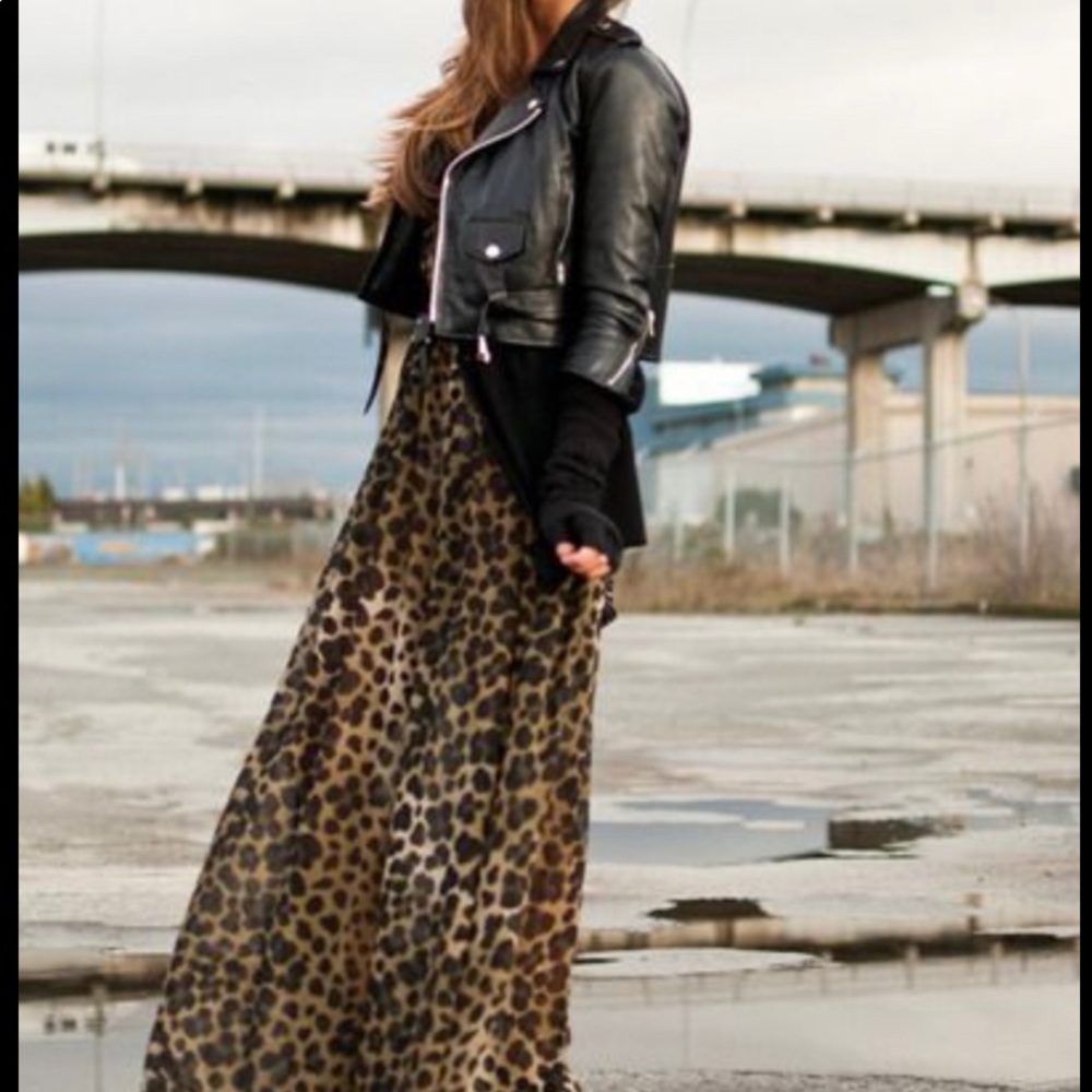 Sheer Long sleeve leopard print dress H&M